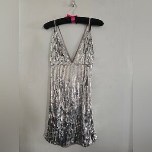 NWT Forever 21 Silver Sequin Sleeveless Dress